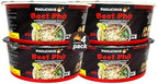 PhoLicious Instant Beef Pho, Authentic Vietnamese Rice Noodle Soup Kit with Spices & Broth Mix, Ramen Noodles Alternative, Quick Microwave Meal - Pho Noodles Bowl - Beef Flavor (4 Pack)