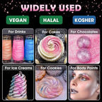 NiHome Edible Food-Grade Glimmer Powder Glitter Luster Dust Metallic Food Decorating Sprinkle Glimmery Dust for Drink Wine Beverage Cake Candy Dessert Bakery Restaurant Vegan (0.18oz/5g, Pink)