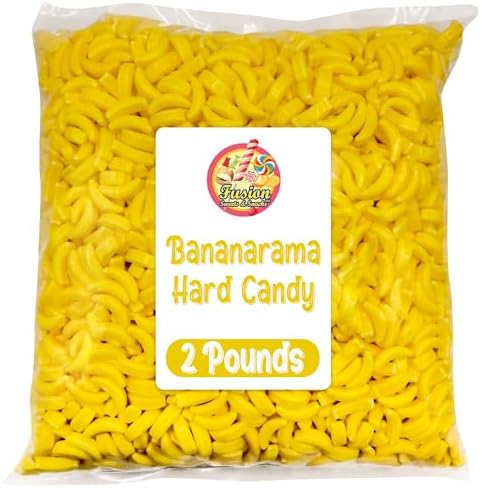 Bananarama Banana Candy – 2 LB Bulk Banana Flavored Hard Candy – Yellow Banana Candies – Candy Bananas for Gumball Machine Refills, Buffets, Party Favors, Gifts & More