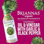 BRIANNAS - Organic Real French Vinaigrette Dressing - Certified Kosher & Organic Salad Dressing made with Premium Ingredients - Sugar-Free Dressing - 10 oz. Bottle