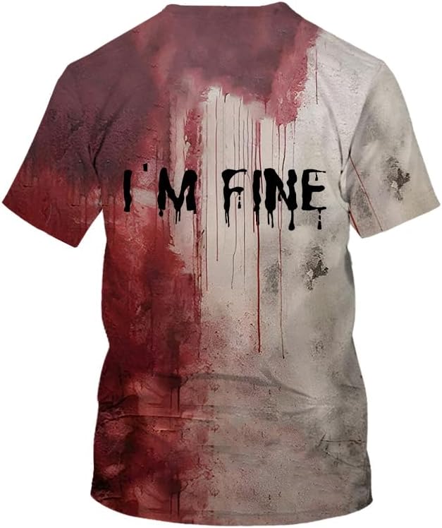 Problem Solved Bloody Shirt I'm Fine Tshirt Halloween T-Shirt for Men and Women