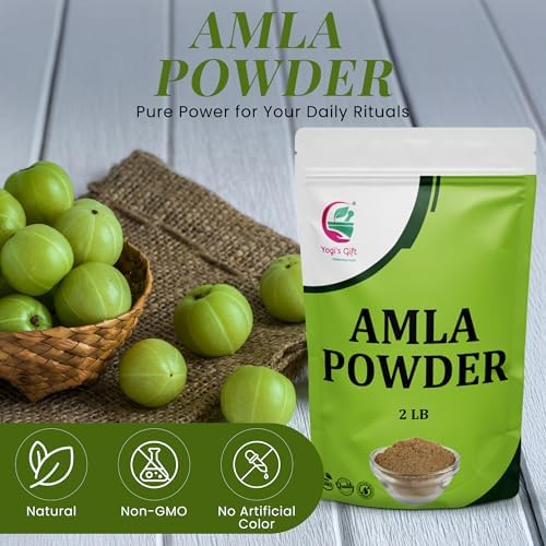 Amla Powder 2 LB, Finely Ground Raw Powder for Smoothies & Recipes, 100% Pure Indian Gooseberry powder, 2 LB Bulk Pack, Resealable Bag for Freshness - By Yogi’s Gift®