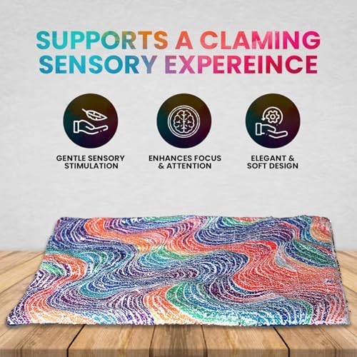 Weighted Lap Pad for Kids – 20”x17”, 5lbs – Sequin Sensory Blanket for Tactile Stimulation – Calming Aid & Autism Sensory Tool