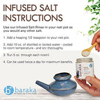 Baraka Infused Sea Salt - Sinus Rinse & Nose Cleaner, Nasal Rinse for Ceramic Neti Pot, Neti Salt w/Essential Oils of Virginia Cedarwood, Palmarosa, Green Myrtle, Fir Balsam & Rosemary - 4oz 1-Pack