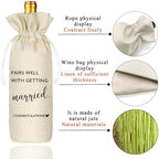 Socive Wedding Wine Bag, Engagement Gift, Pairs well with getting married, Engagement Gift for Couples, Gift for her