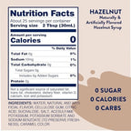 Jordan's Skinny Mixes Sugar Free Coffee Syrup, Hazelnut Coffee Flavoring Syrup, Zero Calorie Drink Mix, Lattes, Baking, Protein Shake or Cocktail, Dairy & Gluten Free, Kosher, 25.4 Fl Oz