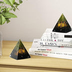 Tree of Life Orgone Pyramid for Positive Energy, Orgonite Peridot&Obsidian Healing Crystal Pyramids for Reduce Stress Chakra Reiki Healing Meditation Attracts Lucky and Success