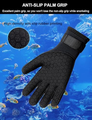 SUJAYU 3mm Neoprene Gloves Diving Gloves Wetsuit Gloves, Anti Slip Fishing Gloves Surfing Glove with Adjustable Wrist Strap, Water Proof Gloves Pool Glove Swim Gloves Ice Fishing Gloves