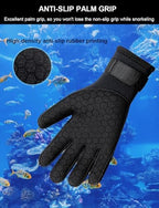 SUJAYU 3mm Neoprene Gloves Diving Gloves Wetsuit Gloves, Anti Slip Fishing Gloves Surfing Glove with Adjustable Wrist Strap, Water Proof Gloves Pool Glove Swim Gloves Ice Fishing Gloves