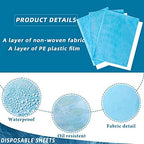 Tatuo 50 Pieces 31 x 70 Inches Disposable Bed Sheets Waterproof Bed Cover Massage Table Sheet Non-woven Fabric for Spa, Lash, Beauty Salon, Waxing, Hotels(Blue)