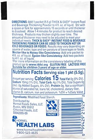 Thick & Easy Food & Drink Thickener Unflavored 5.5 Gram Packet 100 Ct