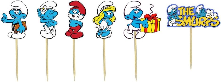 Smurfs Multicolored 12-Piece Cupcake Toppers