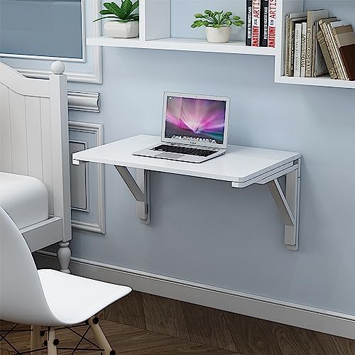 MM MELISEN Wall Mounted Folding Table, 23.6"L x 15.7"W, White, Space-Saving Design