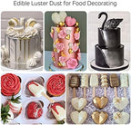 Silver Edible Luster Dust 10 Grams, Food Grade Cake Luster Dust Tasteless Dessert Dusting Powders for Baking Cherrysea Food Coloring Powder for Cupcakes, Cake Pops,Fondant,Chocolate, Candy
