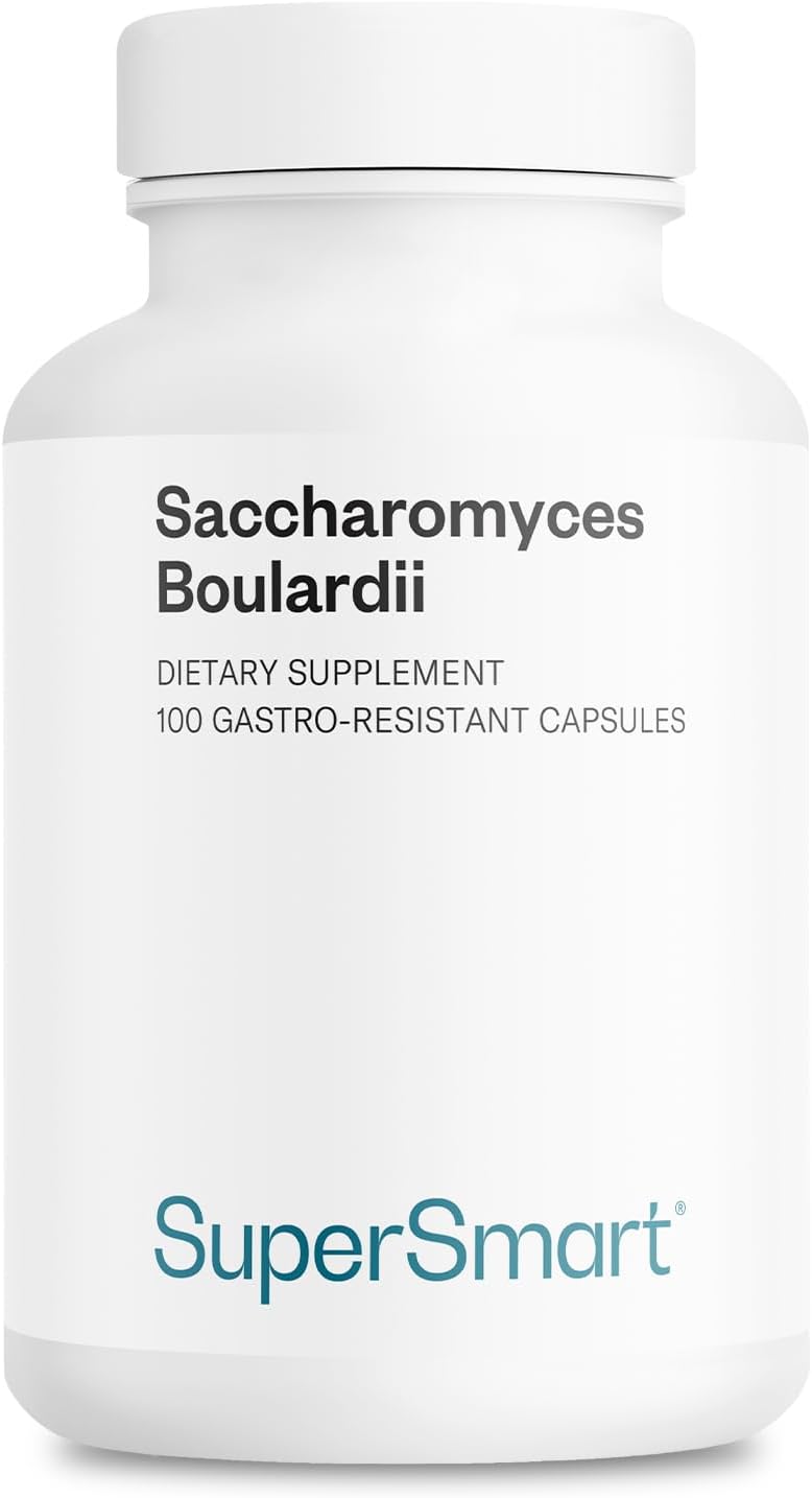 Supersmart - Saccharomyces Boulardii 20 Billion CFU per Day (High Strength) - Probiotic Supplement | Non-GMO & Gluten Free - 100 Delayed Release Capsules