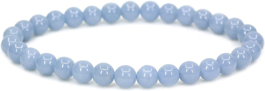Angelstones Handmade Natural Healing Gemstone 6mm Round Beads Stretch Crystal Bracelet 7 Inch Unisex