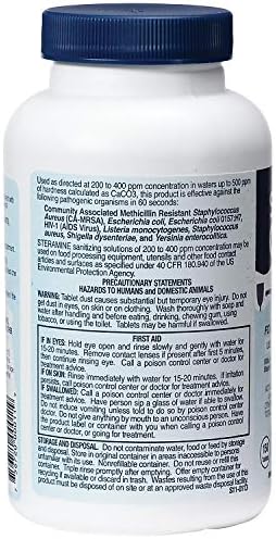 Sanitizing Tablets, Sanitize Food Contact Surfaces, Model 1-G, 150 Sanitizer Tablets per Bottle, Blue, Pack of 1 Bottle