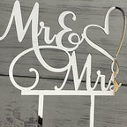 JIEEIN Mr and Mrs Cake Topper - Bride and Groom Sign Wedding, Engagement Cake Toppers Decoration, Mirror Silver Acrylic