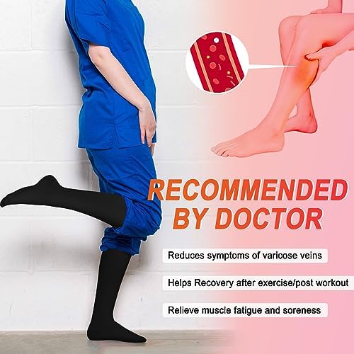 4 Pairs Compression Socks for Women Circulation-Best Support for Nurses,Running,Athletic,Travel