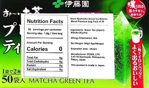 Thunder Tech Ito-en Ocha Japanese Premium Tea Bags Green Tea Genmaicha Houjicha with Uji Matcha 1.8g x 60 Bags Zero Calories, Caffeinated Direct Import