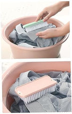 FRCOLOR 3pcs Multi Function Cleaning Brush Plastic Hair Laundry Brush for Kitchen Bathroom Tile Cleaning