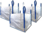 DURASACK Heavy Duty Builder's Bulk Bags 100-Gallon White Woven Polypropylene Contractor Trash Bags for Demo and Construction, Holds up to 2200 lbs, Pack of 3