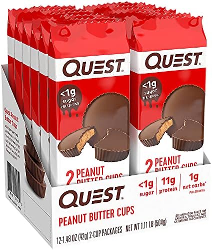 Quest Nutrition High Protein Peanut Butter Cups 12 Count and Atkins Peanut Butter Protein Wafer Crisps 5 Count