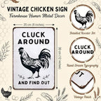 Smilelife Funny Chicken Gifts Chicken Cluck Around and Find Out Tin Sign for Home Farm Chicken Coop Farmhouse Kitchen Garden Decor 8 X 12 Inch (3020)