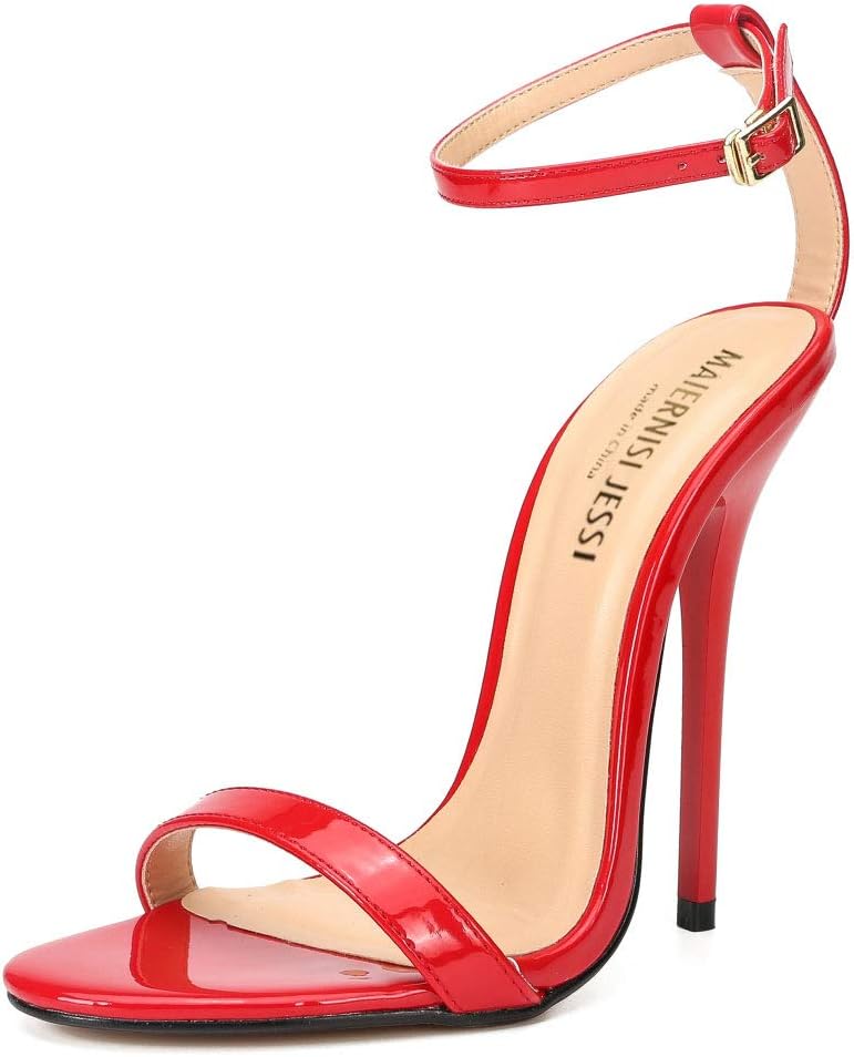 MAIERNISI JESSI Unisex Men's Women's High Heel Sandals, Ankle Strap, Open Toe, 5.1 Inch Stiletto Heels