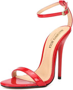MAIERNISI JESSI Unisex Men's Women's High Heel Sandals, Ankle Strap, Open Toe, 5.1 Inch Stiletto Heels
