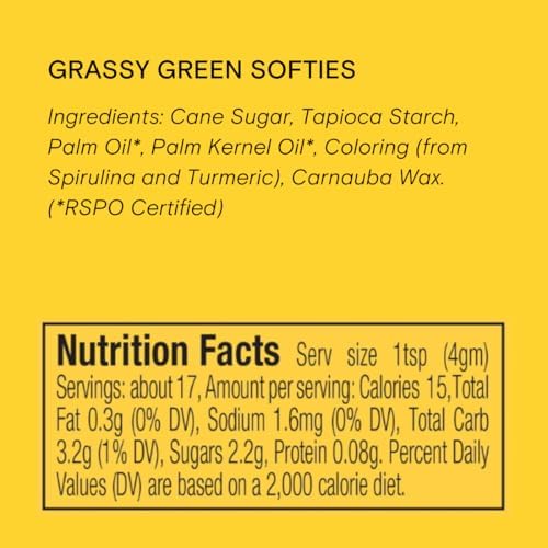 Supernatural Grassy Green Softies Natural Sprinkles, Dye-Free, Made in USA, Soy Free, Gluten Free, Vegan, 16oz