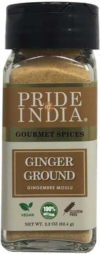 Pride of India – Ginger Fine Ground – Gourmet Spice – Blends Well – Good for Cooking/Baking/Tea & More – No Additives – Fresh Root Powder – Easy to Use – 2.2 oz. Small Dual Sifter Bottle