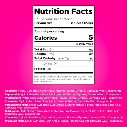 PUR Gum | Aspartame Free Chewing Gum | 100% Xylitol | Natural Flavored Gum, Variety Pack, 9 Pieces (Pack of 8)