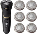 SH30 Replacement Heads for Philips Norelco Shaver Series 3000, 2000, 1000 (6 PACK)