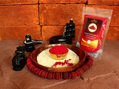 Yogic Mantra Suhag Roli Kumkum Powder (100g Resealable Pouch) Premium Bright Red Color Sindoor Ceremonial Mark - Hindu Pooja, Bridal Sindur Tilak, Suhag Tikka, Indian Rakhi & Puja Religious Ceremony