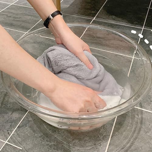 Transparent Wash Basin, Thicken PET Sturdy Large Capacity Multifunction Round Clear Washbasin Dish Tub, Plastic Basin Foot Soaking Basin Kitchen Sink Bowl Wash Bowl Vegetable Bowl for Home(Medium)