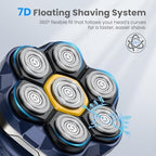 Head Shavers for Bald Men: Super-Powerful Magnetic Electric Razor with 7D Floating Heads, IPX7 Waterproof Wet/Dry Shaver, LED Display & Type-C Recharge & Travel Kit