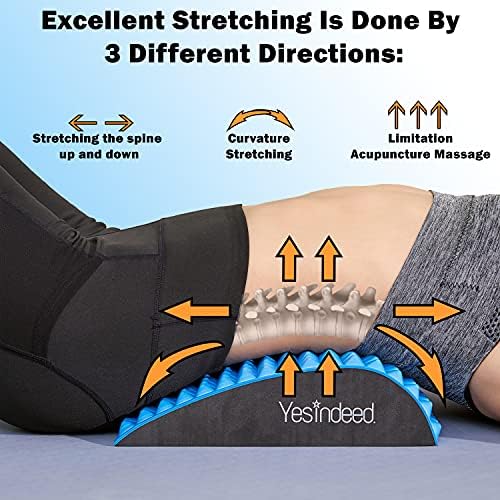 YESINDEED Back Stretcher Pillow – Pain Relief for Lower Back, Lumbar Support, Posture Correction, Sciatica Aid, Orthopedic Design, Easy to Use at Home, Office, or Anywhere, Orthopedist Recommended