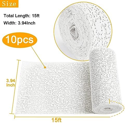 10 Pack Plaster Bandages 4" x 15 ft Plasters Cloth Rolls Plaster Gauze Strips Bulk for Hobby Craft, Mask Making, Scenery Art, Belly Cast, Body Casts