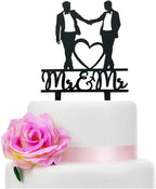 Mr & Mr Cake Topper, Black Acrylic Gay Wedding Decoration, Gift for Gay Couple, Men Anniversary
