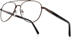 Classic Aviator Reading Glasses for Men Women Light Blocking Computer Readers Spring Hinge Metal Frame Acetate Legs