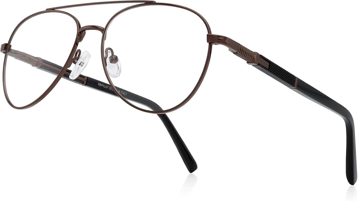 Classic Aviator Reading Glasses for Men Women Light Blocking Computer Readers Spring Hinge Metal Frame Acetate Legs