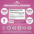 Zazzee PREGNOSITOL Powder, 6 Month Supply, Myo-Inositol and D-Chiro-Inositol 40:1 Fertility Blend, Free Scoop for Exact Dosage, Premium Balanced Formula, 180 Servings, Vegan, All-Natural and Non-GMO