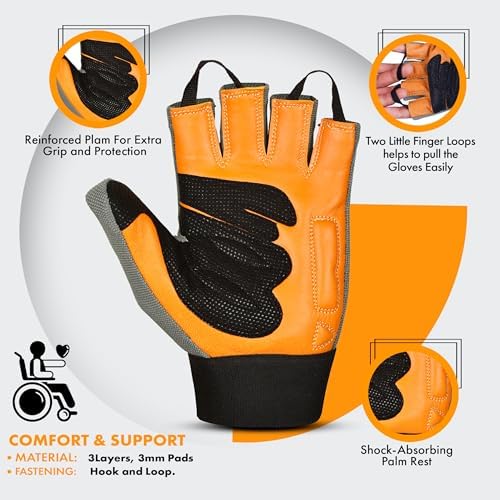 Rebz Wheelchair Gloves Full Thumb Gloves| Active Lifestyle Wheelchair Gloves for Men Boost Mobility for Intense Sports-Racing