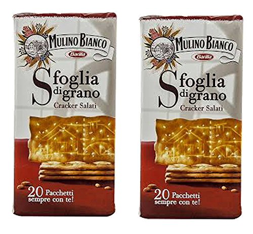 Mulino Bianco: "Sfoglia di Grano" Salted Crackers - 17.63 Oz (500g) Pack of 2 [ Italian Import ]