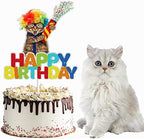 Funny Cat Cake Topper for Boys Girls Cat Pet Birthday Party Supplies Meow Meow Birthday Party Decorations Kitty Cat Kitten Cute Fun Cat Face Happy Birthday Cake Decorations