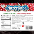 Hazer Baba Turkish Delight Candy, Pomegranate & Zereshk Flavored, 4.4oz (Pack of 1), Gourmet Snack Box, Traditional, Vegan Snack, Turkish Lokum, Sweets, Loukumi, Delicias Turcas, Halal, Kosher