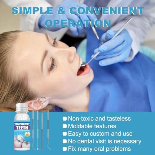 Temporary Tooth Repair Kit, Temporary Teeth Replacement Beads with 4 Shaping Tools, Dental Care Kit Fixing Broken Teeth, Regain Your Smile