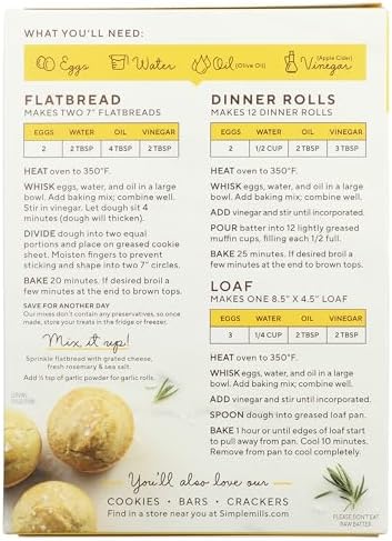 Simple Mills Almond Flour Baking Mix, Artisan Bread Mix - Gluten Free, Plant Based, Paleo Friendly, 10.4 Ounce (Pack of 1)