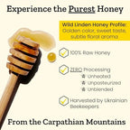 Carpathian Raw Honey Wild Linden | 100% Pure, Unfiltered, Unpasteurized, Ethically Sourced | Glass Jar, 908g